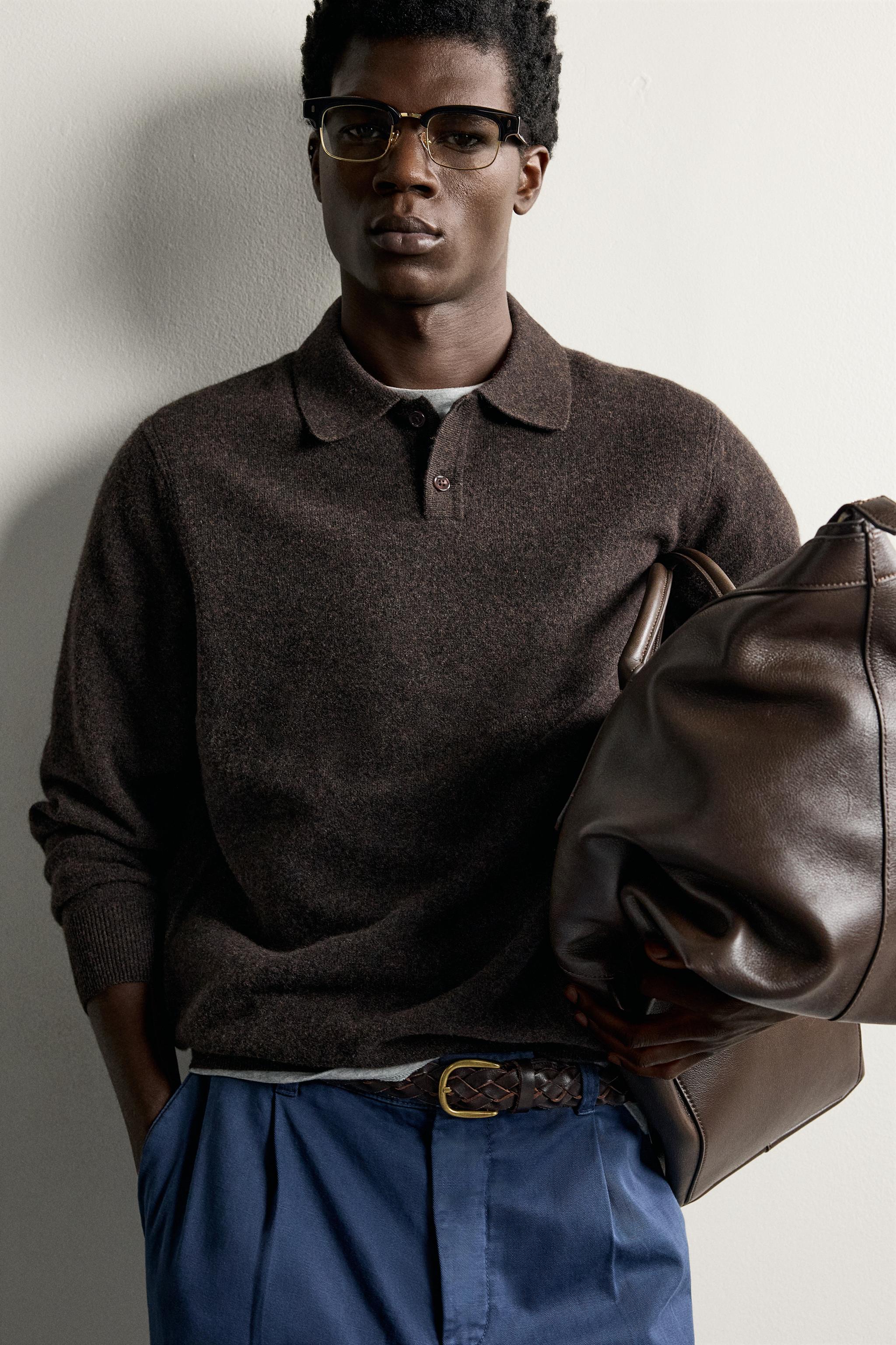POLO EN MAILLE REGULAR FIT MÉLANGE DE LAINE